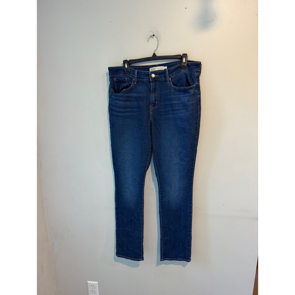 Signature Levi Strauss Gold Label Mid Rise Straight Leg Jeans Dark Wash Size 12